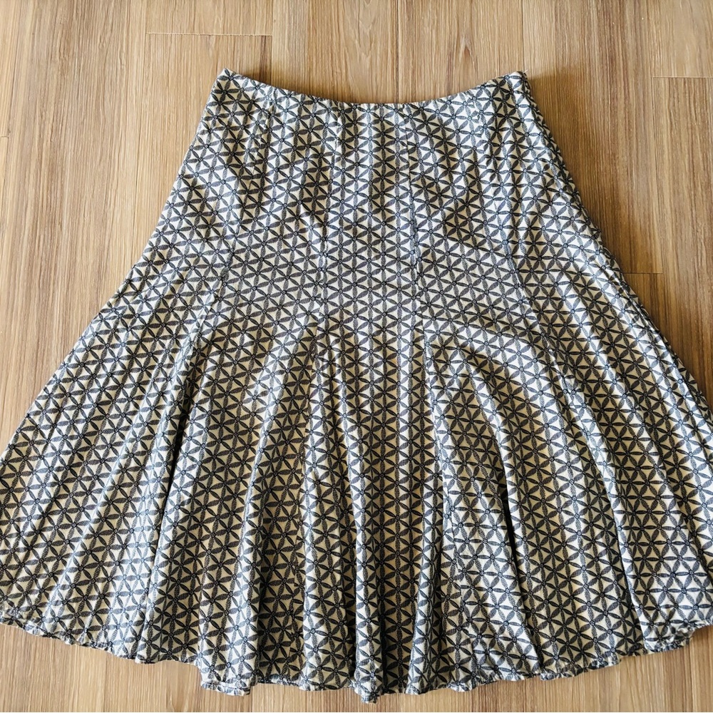 Y2K GAP Skirt Beige Floral Cotton A Line Knee Women 4 Boho Bloomcore Peasant 90s - Picture 3 of 9